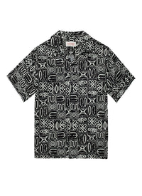 Chemise droite à col ouverte - Noir