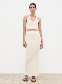 Contour Knit Skirt - Creme