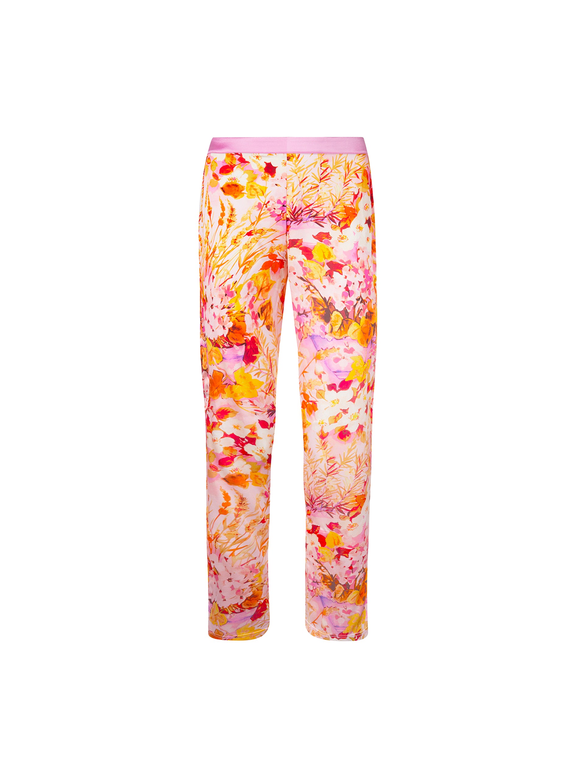 Pantalon Jardins de Lumière en soie imprimé - Bouquet Lumière