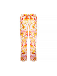 Pantalon Jardins de Lumière en soie imprimé - Bouquet Lumière