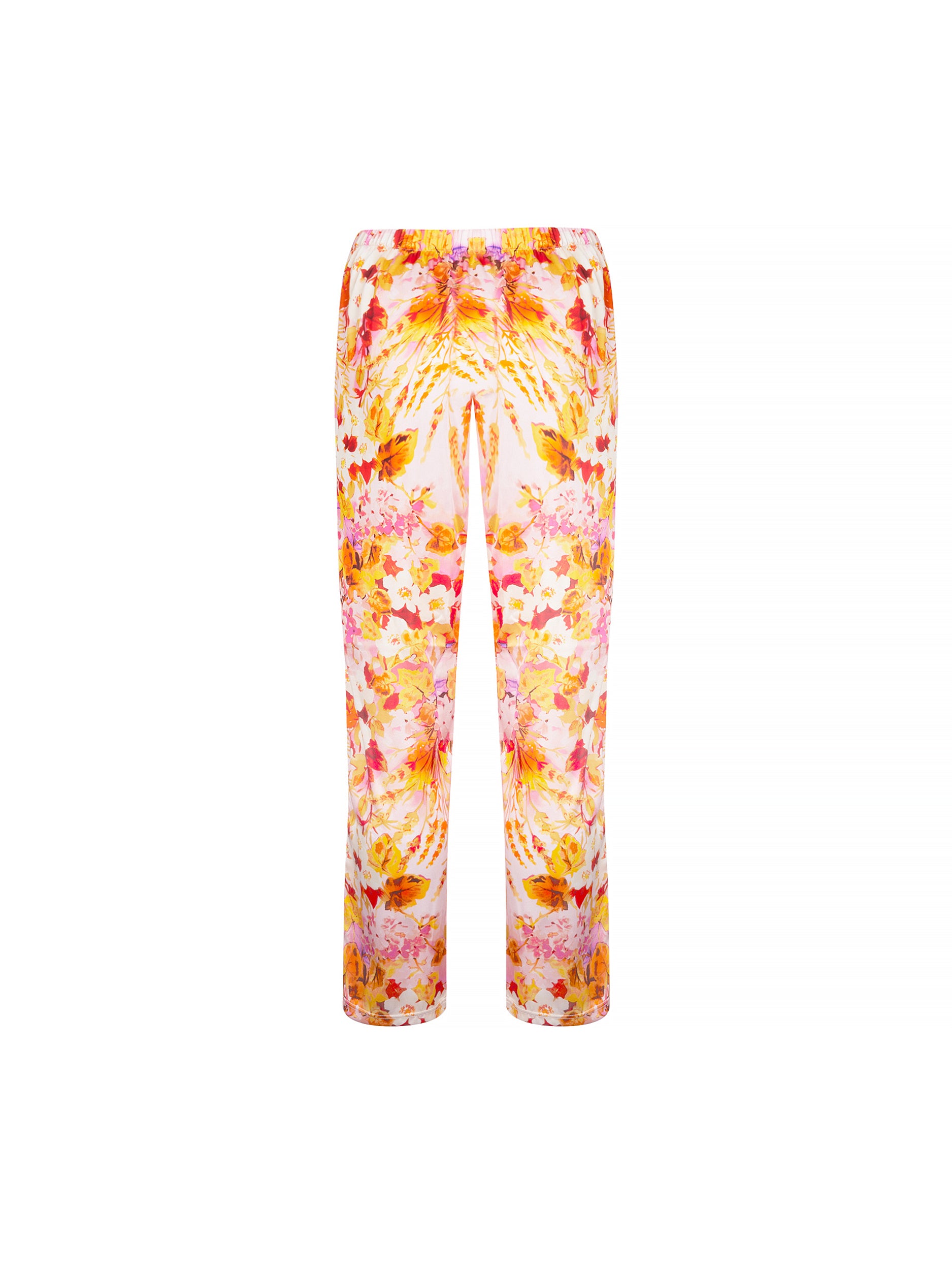 Pantalon Jardins de Lumière en soie imprimé - Bouquet Lumière