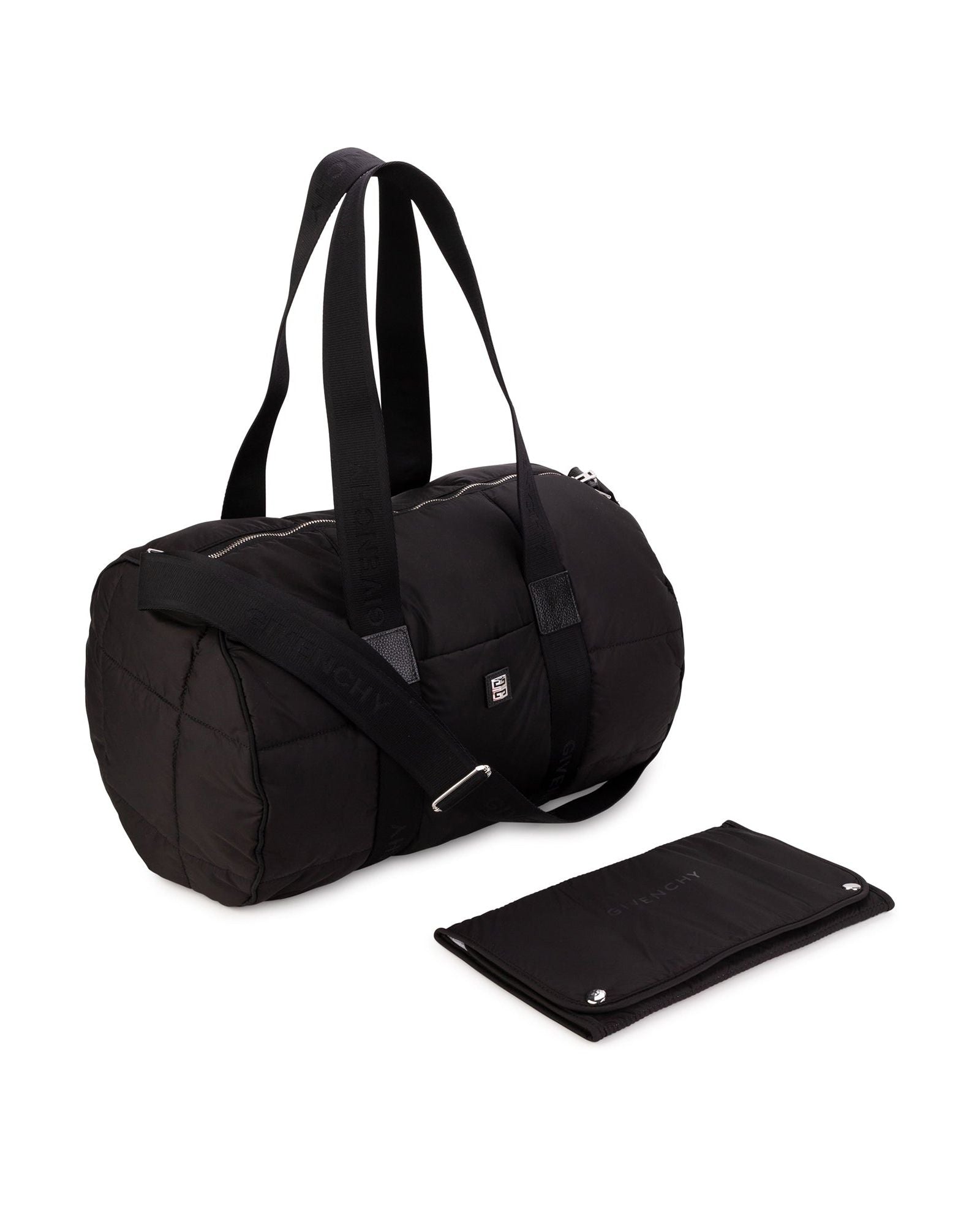 Sac à langer avec détails en cuir - Black