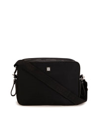 Sac à langer avec détails en cuir - Black