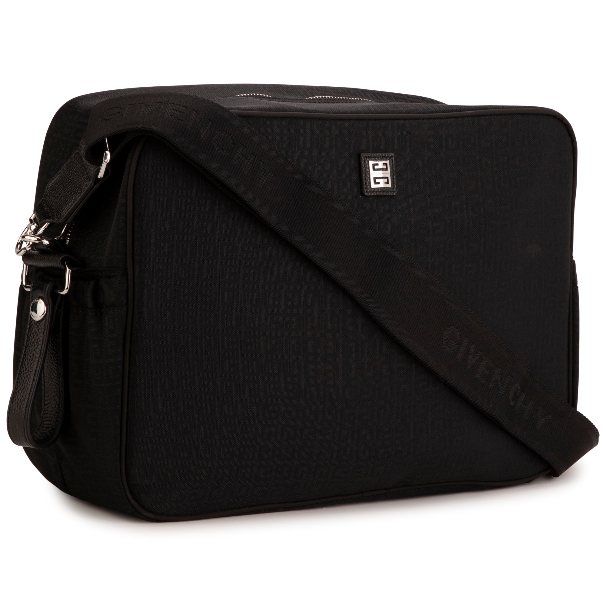 Sac à langer avec détails en cuir - Black