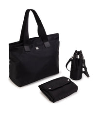 Sac à langer avec détails en cuir - Black