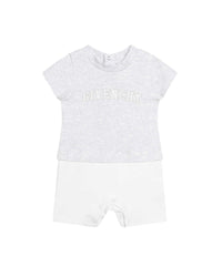 Combinaison à imprimé chiné sur haut en coton - Soft Grey