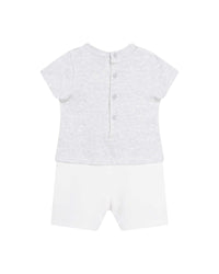 Combinaison à imprimé chiné sur haut en coton - Soft Grey
