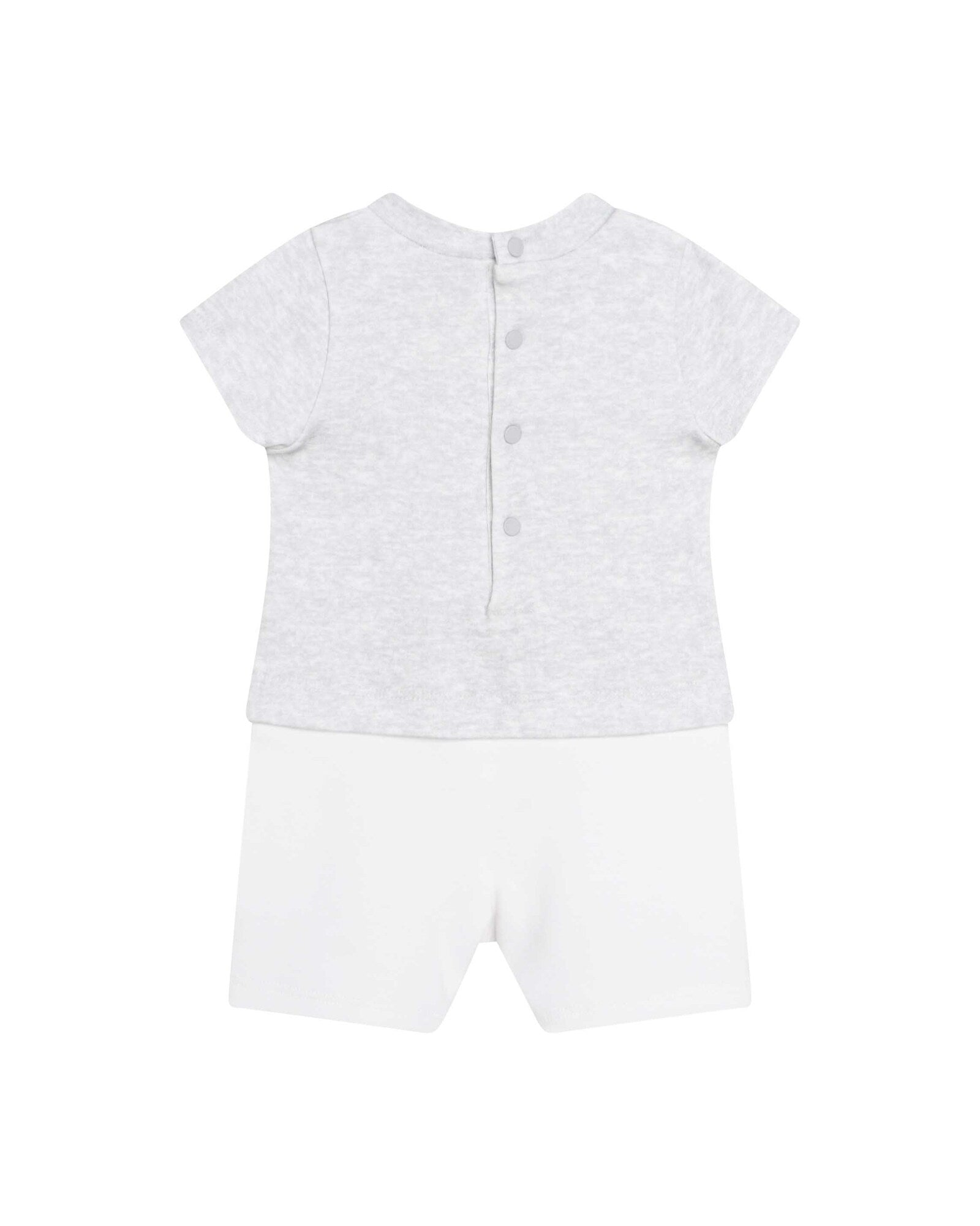 Combinaison à imprimé chiné sur haut en coton - Soft Grey