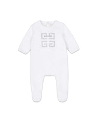Ensemble pyjama et bonnet en velours éponge - Blanc