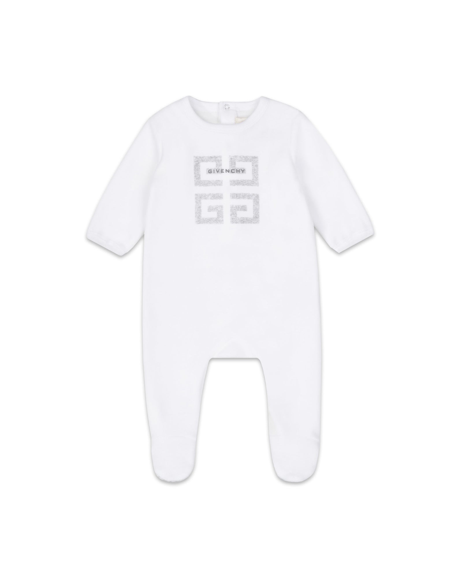 Ensemble pyjama et bonnet en velours éponge - Blanc