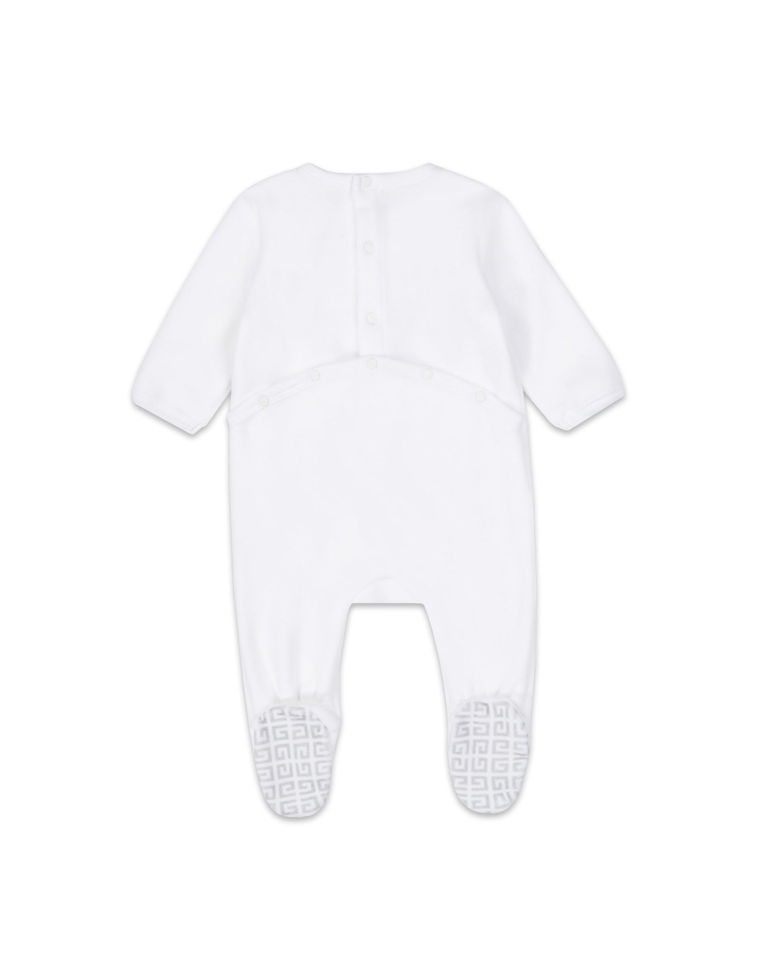 Ensemble pyjama et bonnet en velours éponge - Blanc