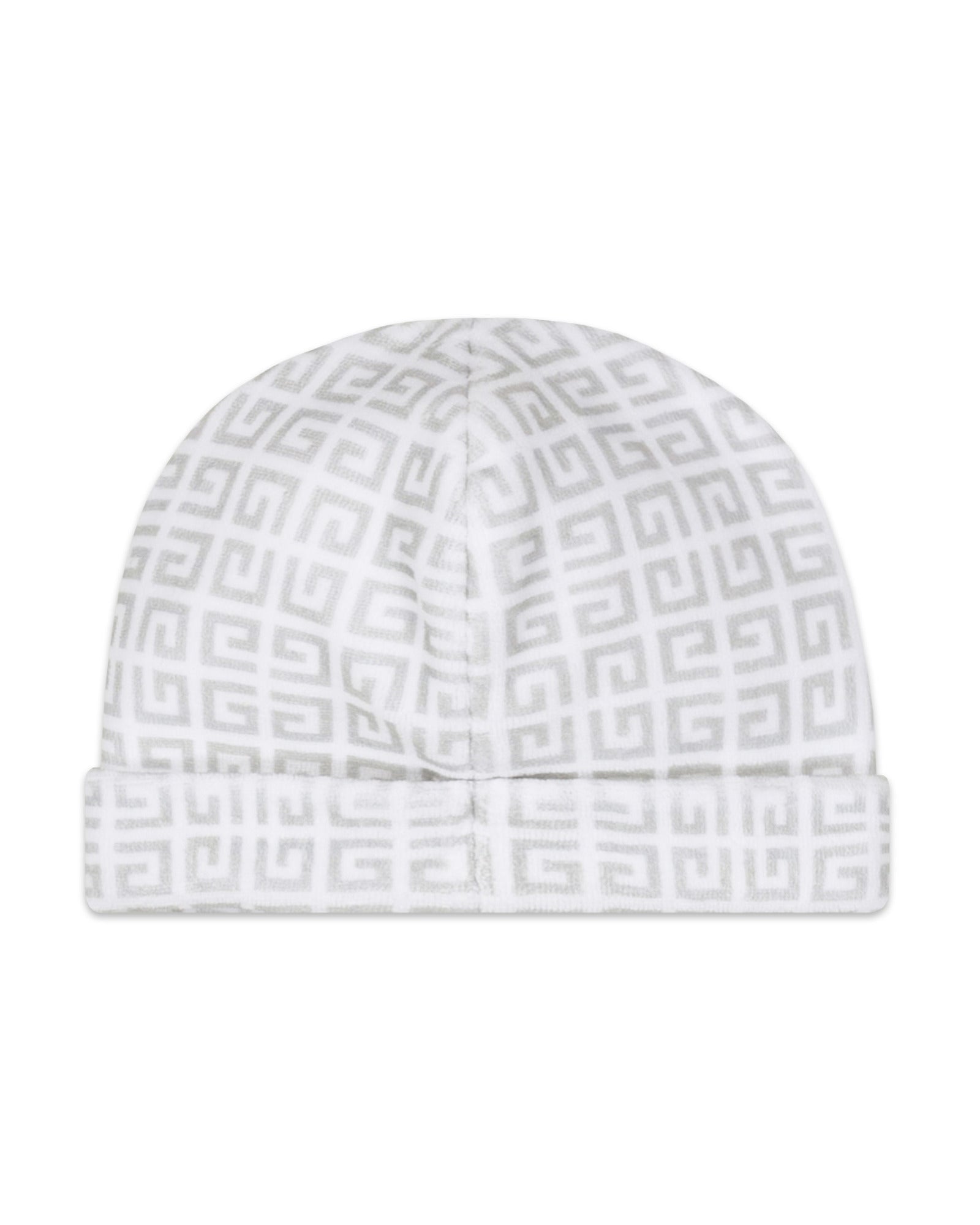 Ensemble pyjama et bonnet en velours éponge - Blanc