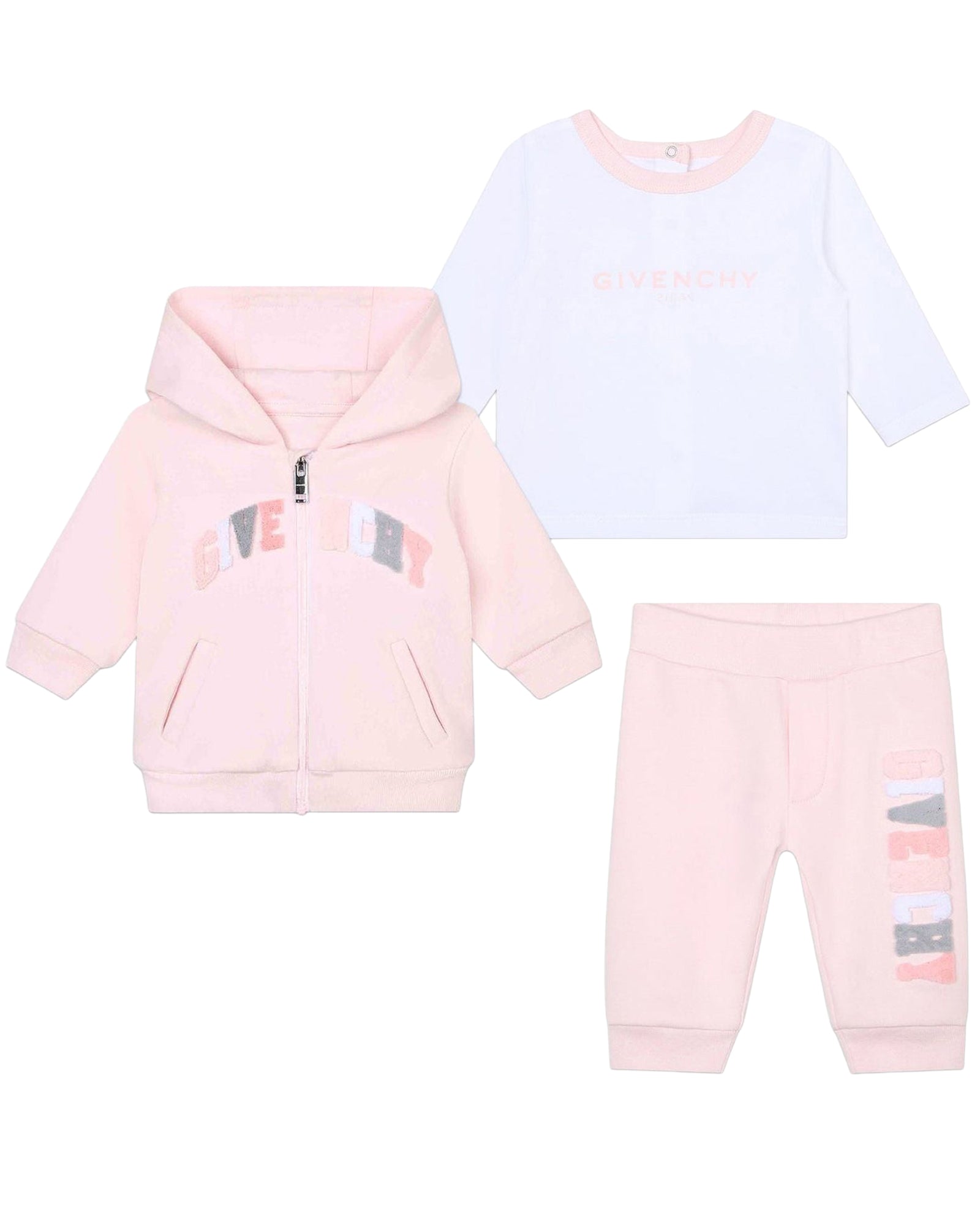 Ensemble t-shirt pantalon et cardigan en coton - Marshmallow