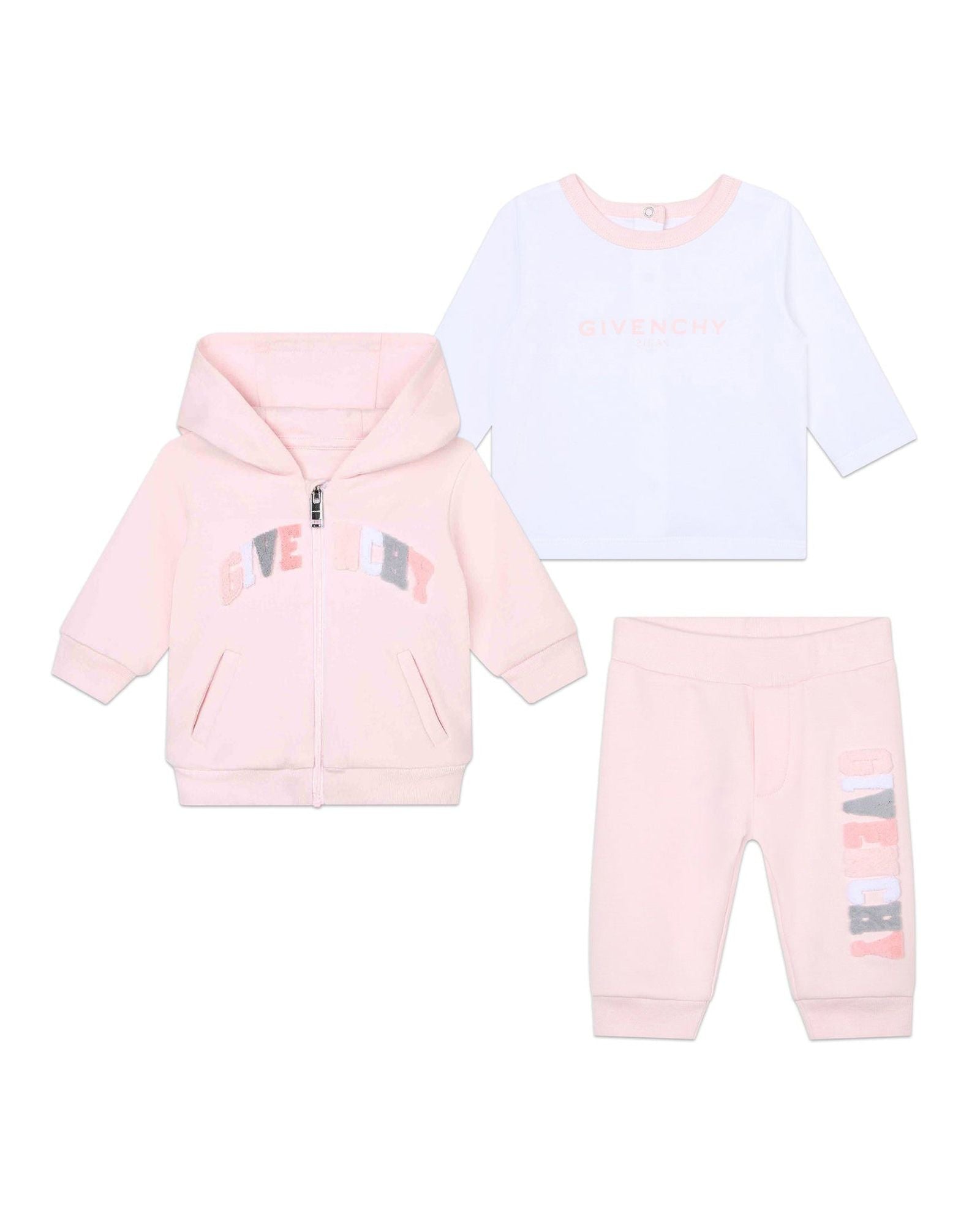 Ensemble t-shirt pantalon et cardigan en coton - Marshmallow