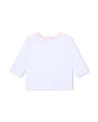 Ensemble t-shirt pantalon et cardigan en coton - Marshmallow