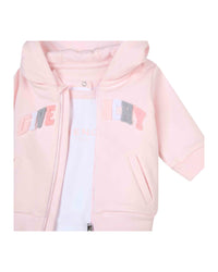 Ensemble t-shirt pantalon et cardigan en coton - Marshmallow