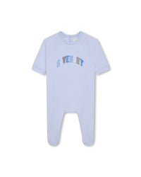 Ensemble pyjama bavoir et bonnet en coton - Ciel
