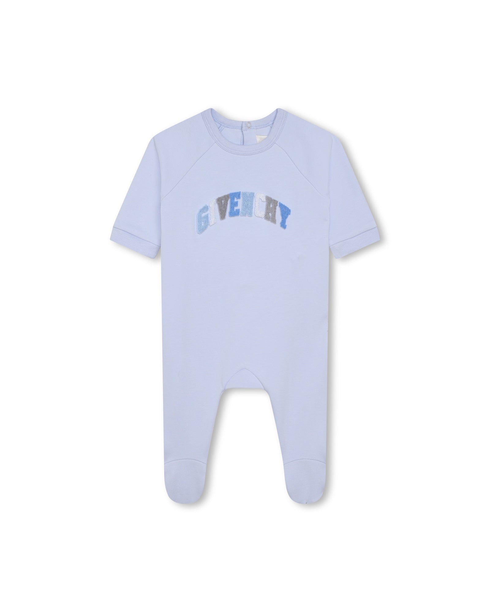 Ensemble pyjama bavoir et bonnet en coton - Ciel
