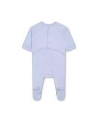 Ensemble pyjama bavoir et bonnet en coton - Ciel