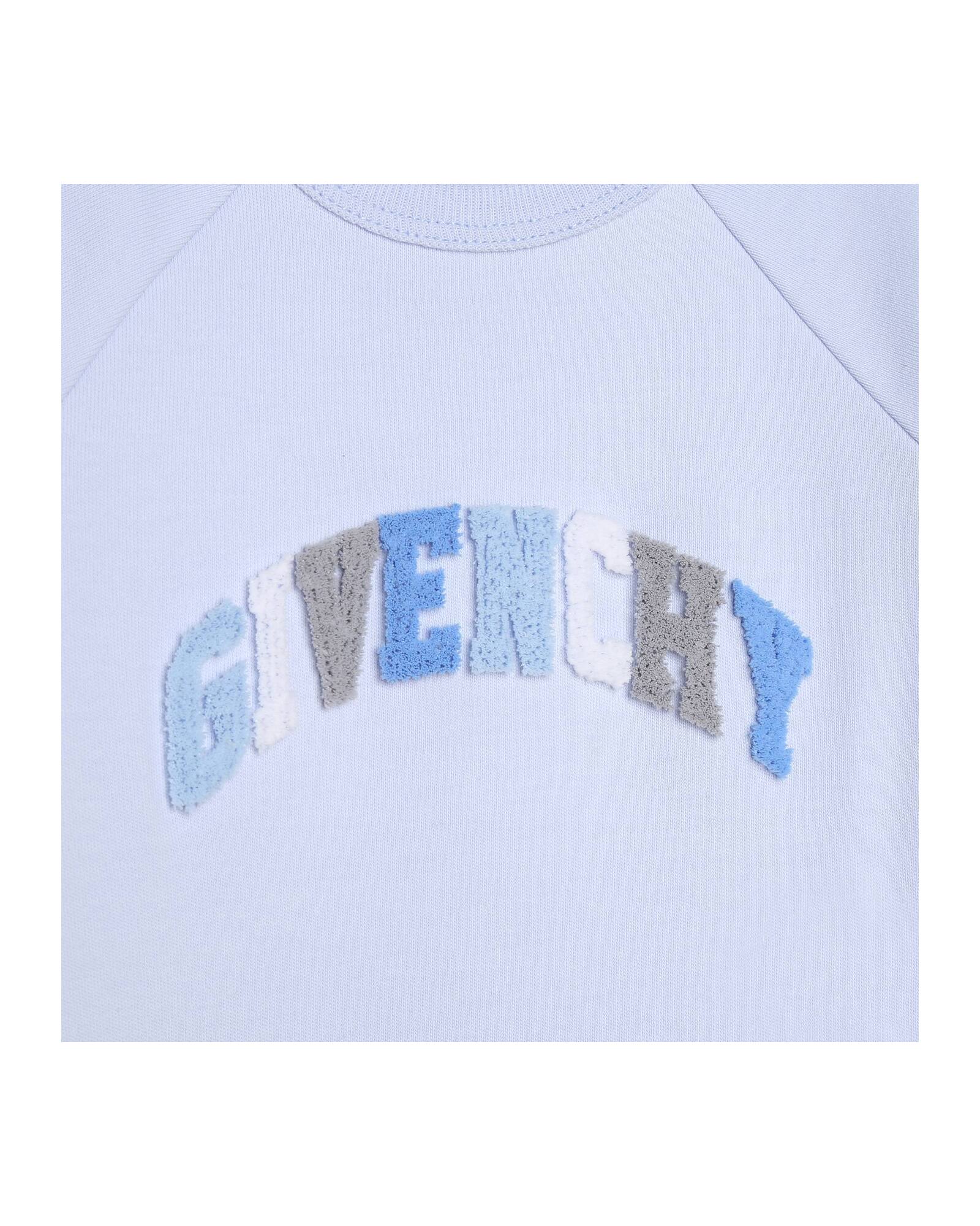 Ensemble pyjama bavoir et bonnet en coton - Ciel