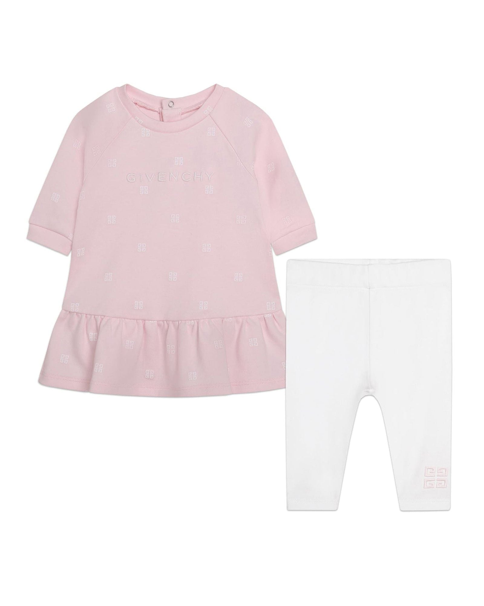 Cotton dress and legging set - Marshmallow