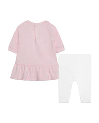 Cotton dress and legging set - Marshmallow