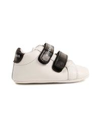 Chaussons à scratch en cuir - Blanc