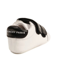 Chaussons à scratch en cuir - Blanc