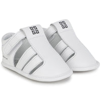 Chaussons ouvert avec brides en cuir de vache - Blanc