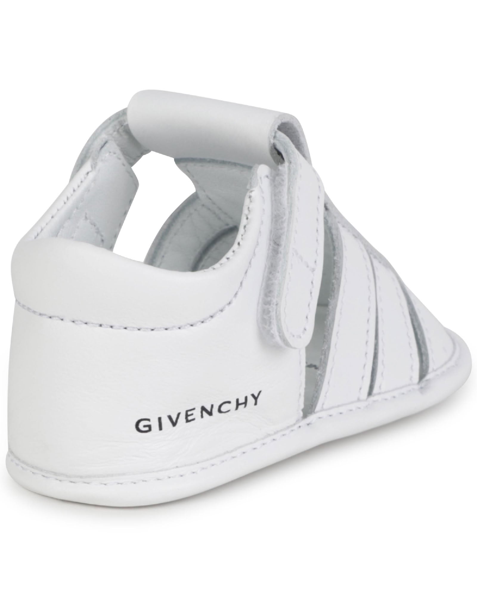 Chaussons ouvert avec brides en cuir de vache - Blanc