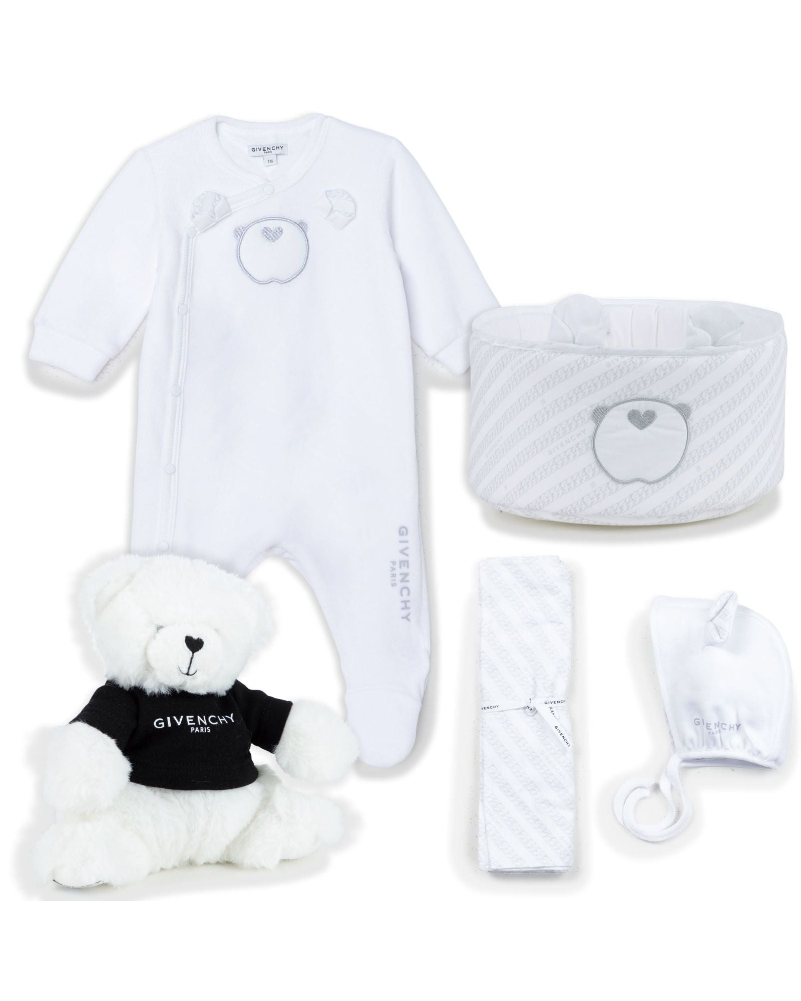 Coffret de naissance avec pyjama en velours - Blanc