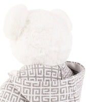 Doudou avec sweat capuche en tricot - Blanc gris