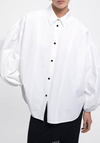 Chemise Haley oversize à manches bouffantes - White