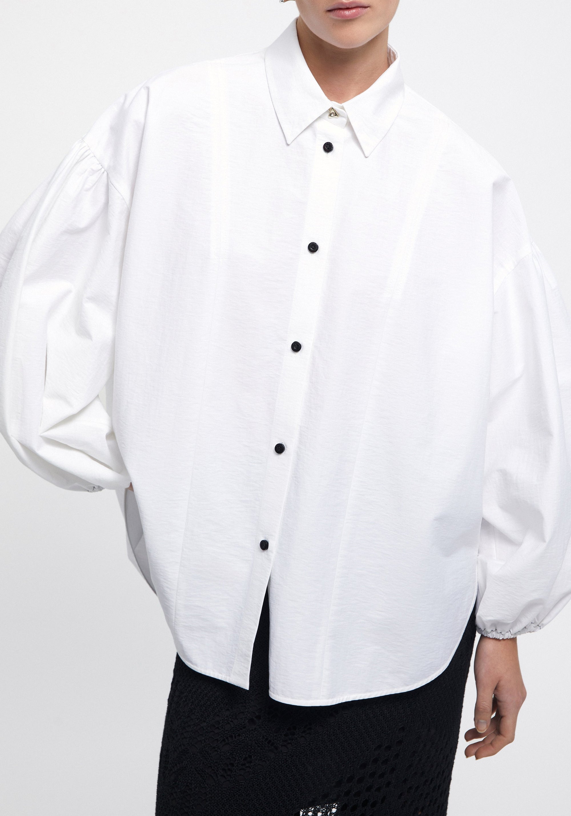 Chemise Haley oversize à manches bouffantes - White