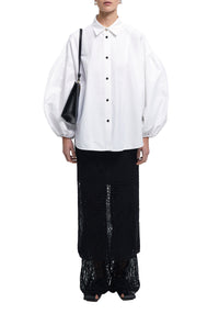 Chemise Haley oversize à manches bouffantes - White