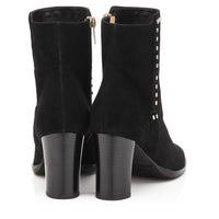 Harlow 80 suede ankle boots with studded details - Black