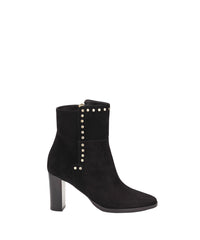 Harlow 80 suede ankle boots with studded details - Black