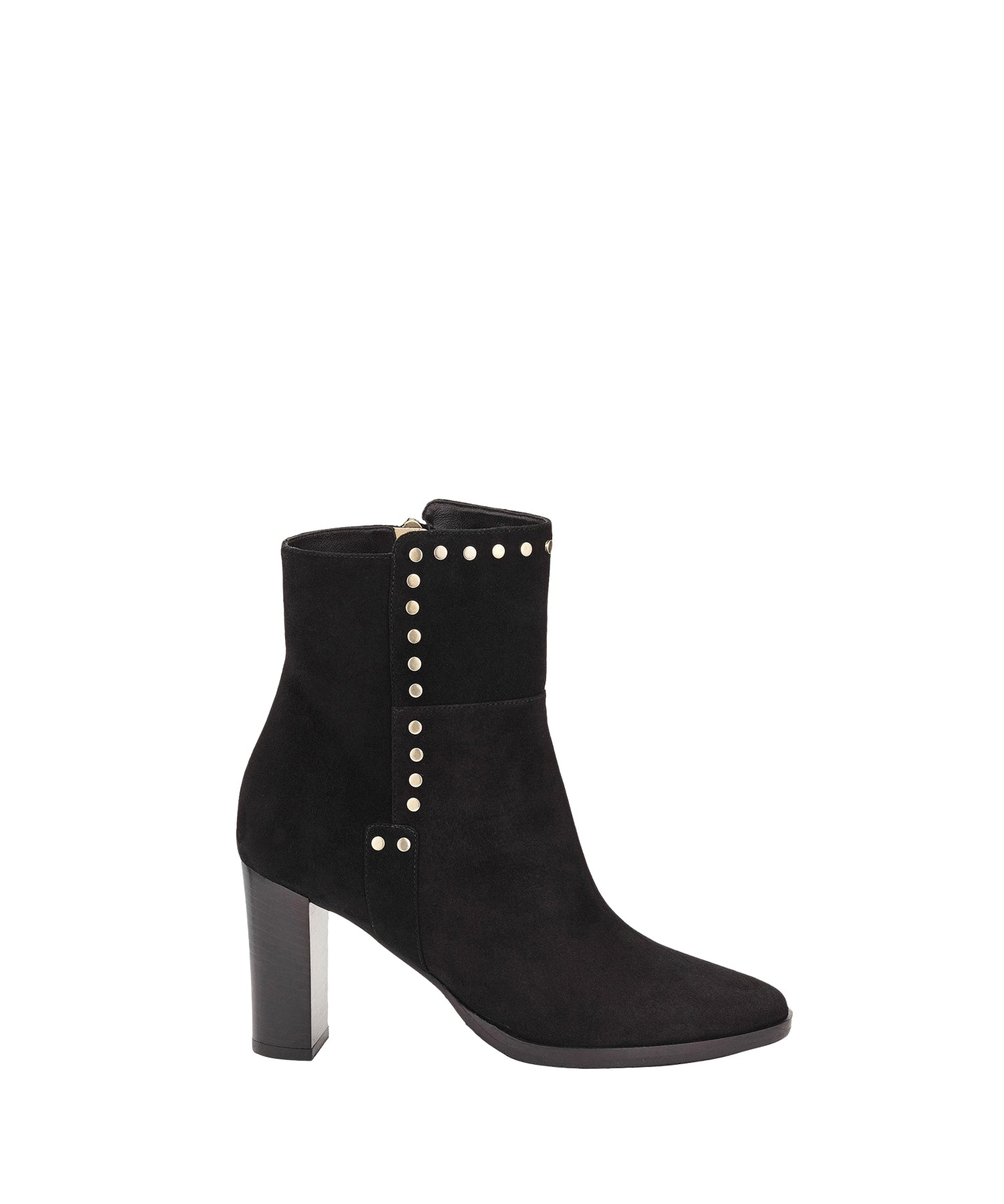Harlow 80 suede ankle boots with studded details - Black