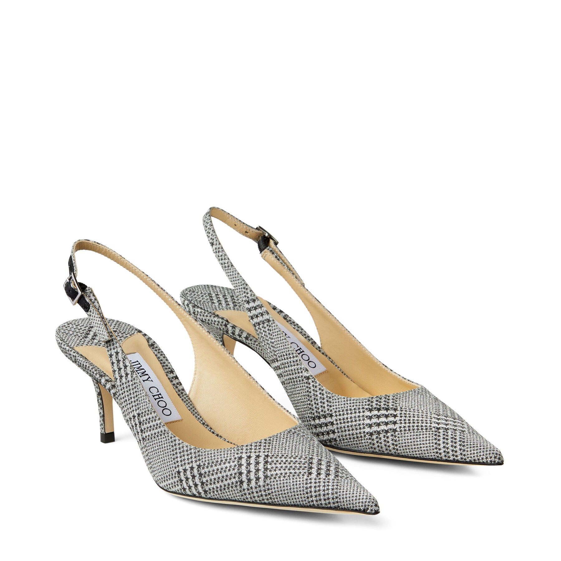 Slingbacks Harper 65 en étoffe pailletée à imprimé - Silver
