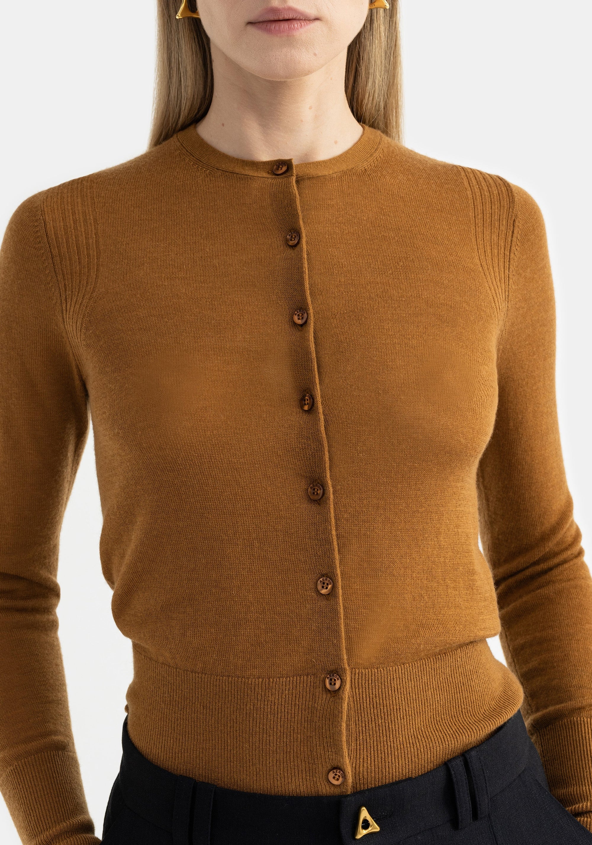 Cardigan Harper ajusté en cachemire - Camel
