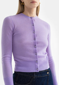 Cardigan Harper ajusté en cachemire - Lilac