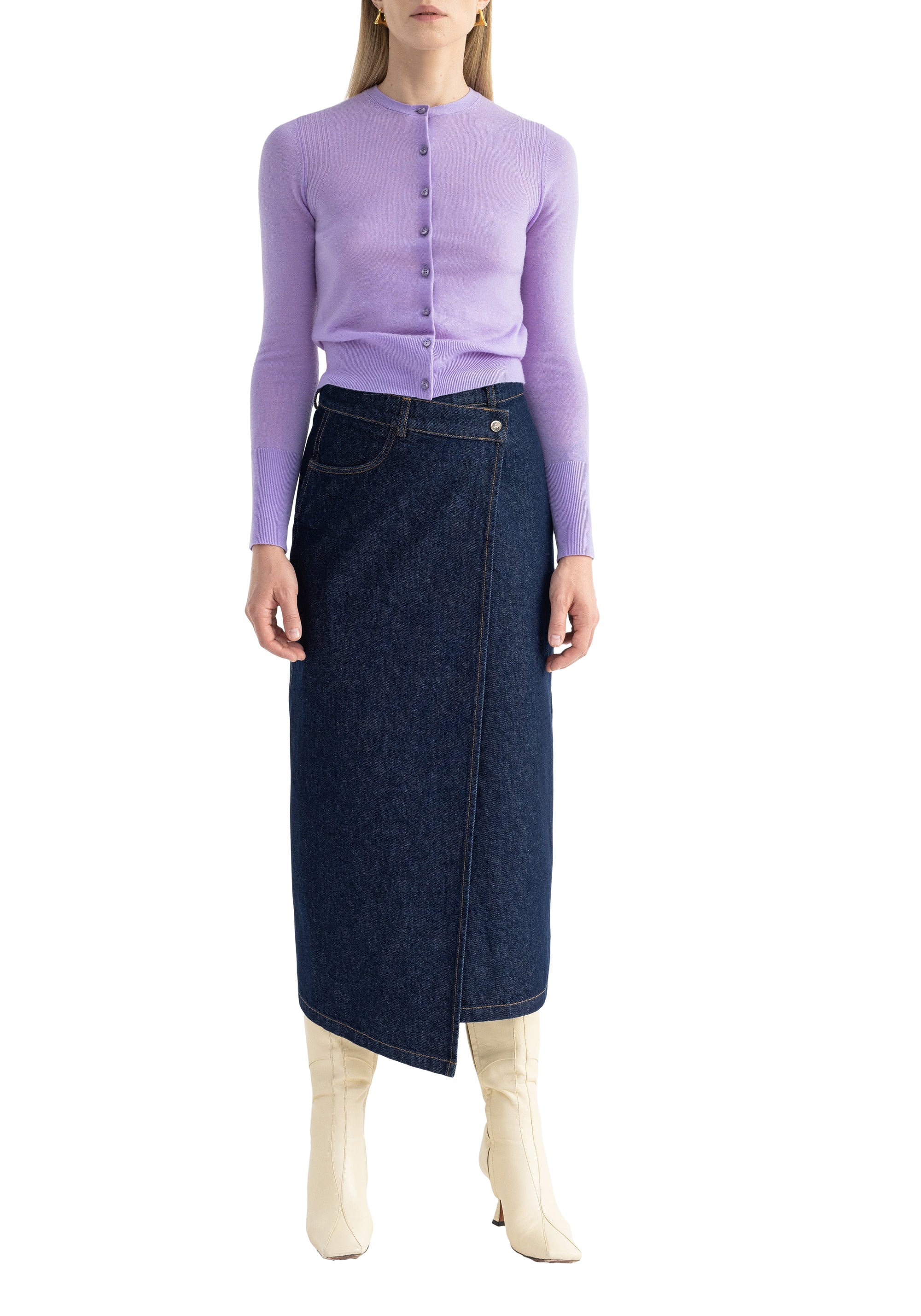 Cardigan Harper ajusté en cachemire - Lilac