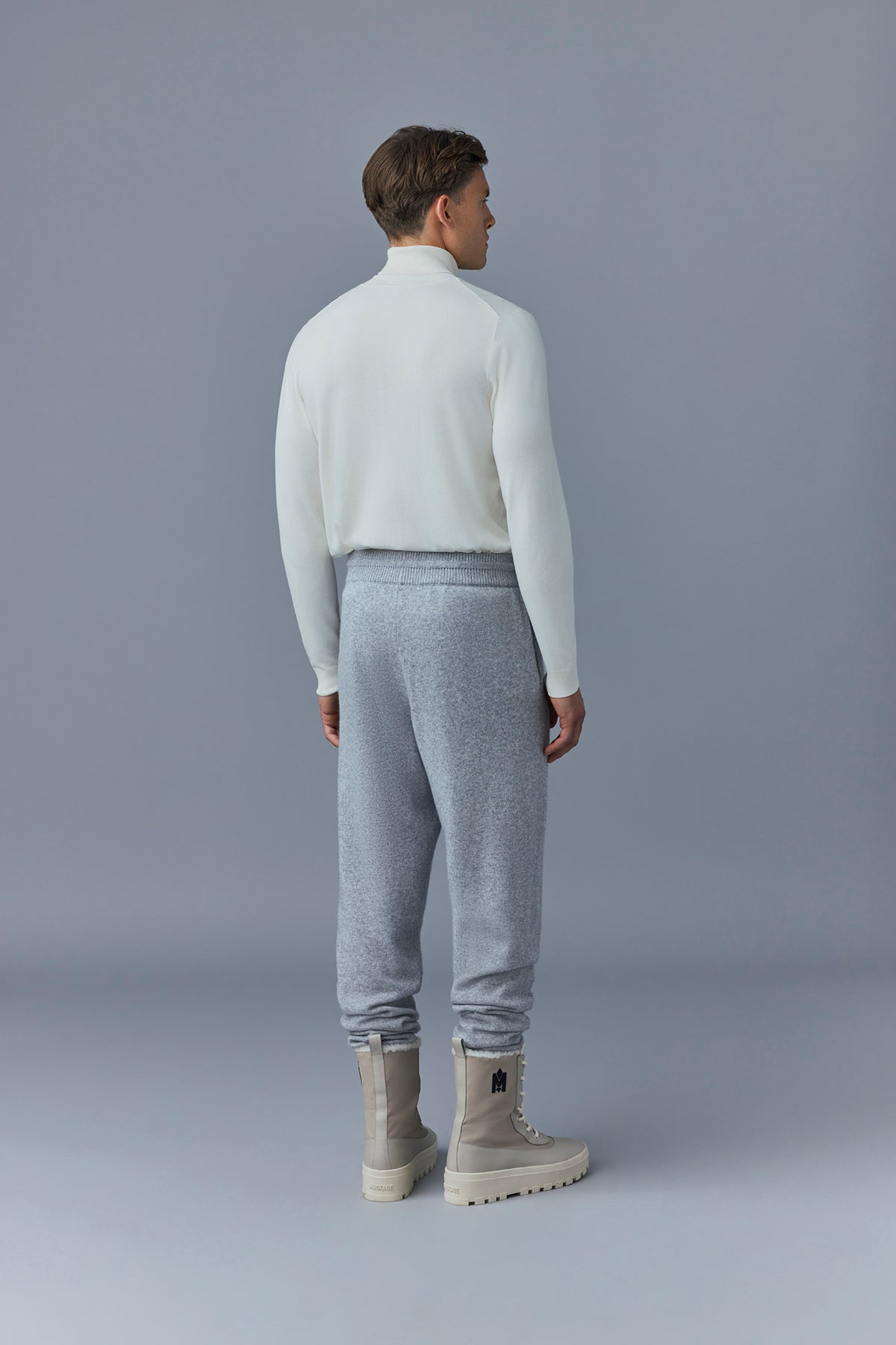 Pantalon de jogging Harrison en laine et cachemire - Light Grey Mix