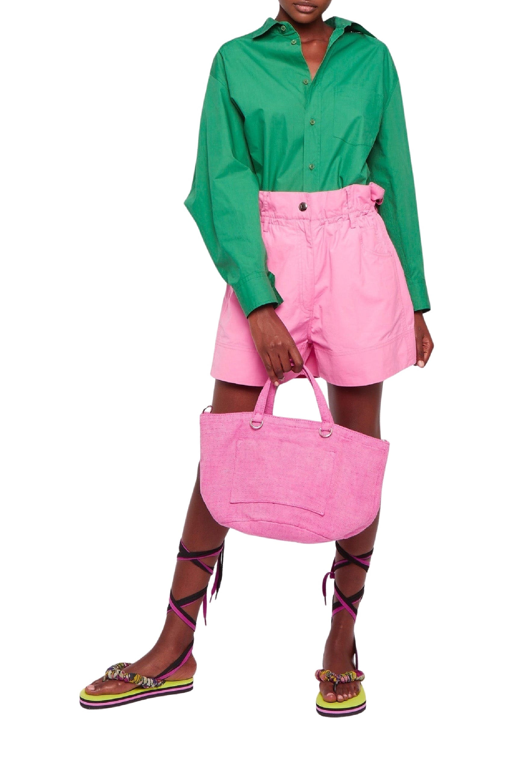 Bermuda Harry évasé en denim - Pink