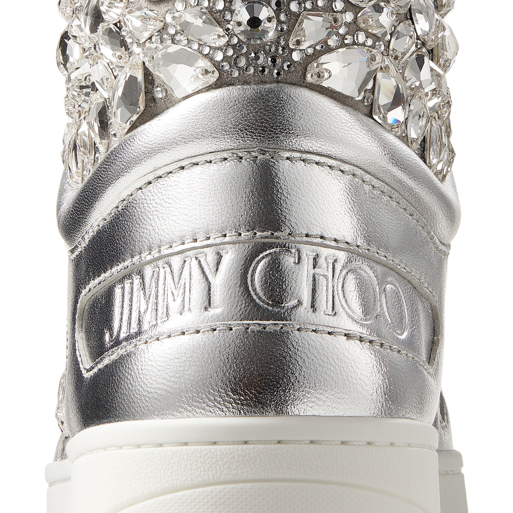 Sneakers Hawaii en cuir - Silver & Crystal