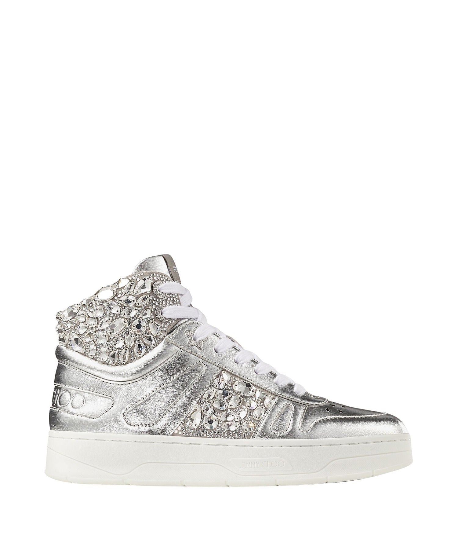Sneakers Hawaii en cuir - Silver & Crystal