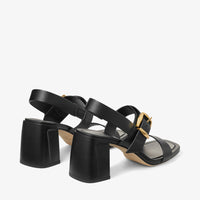 Sandales Hawke 70 en cuir - Black & Gold