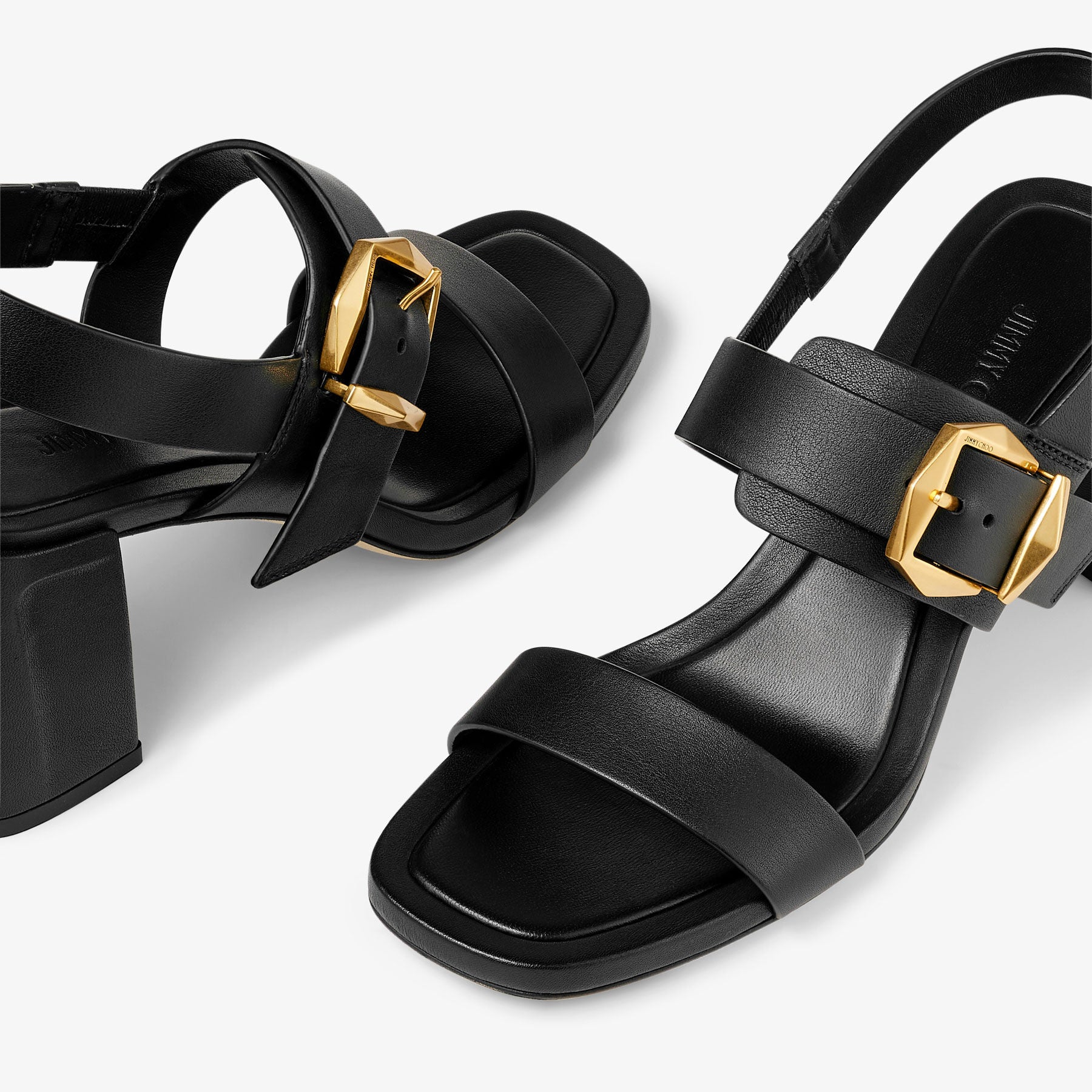 Sandales Hawke 70 en cuir - Black & Gold