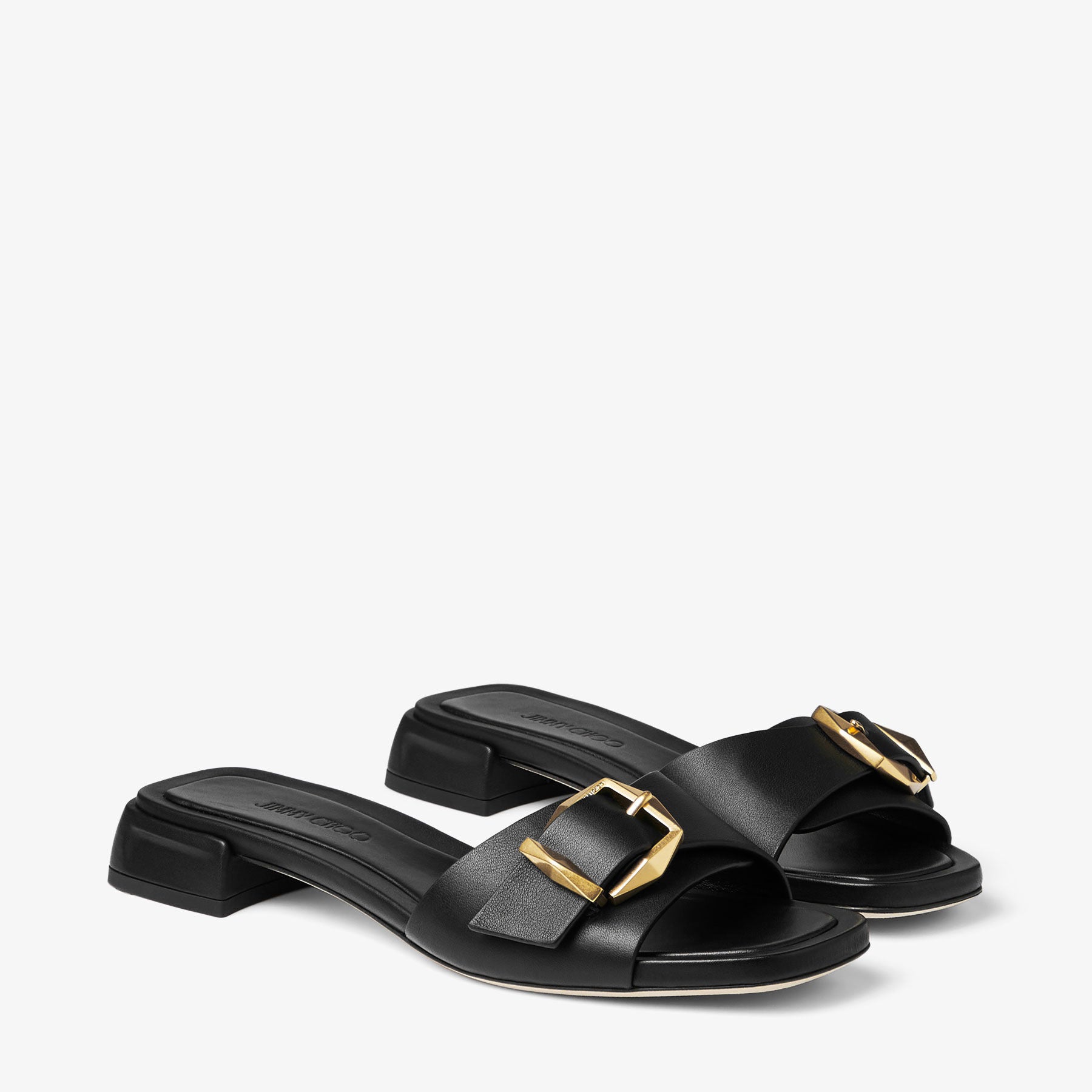 Sandales Hawke plates 20 en cuir - Black & Gold