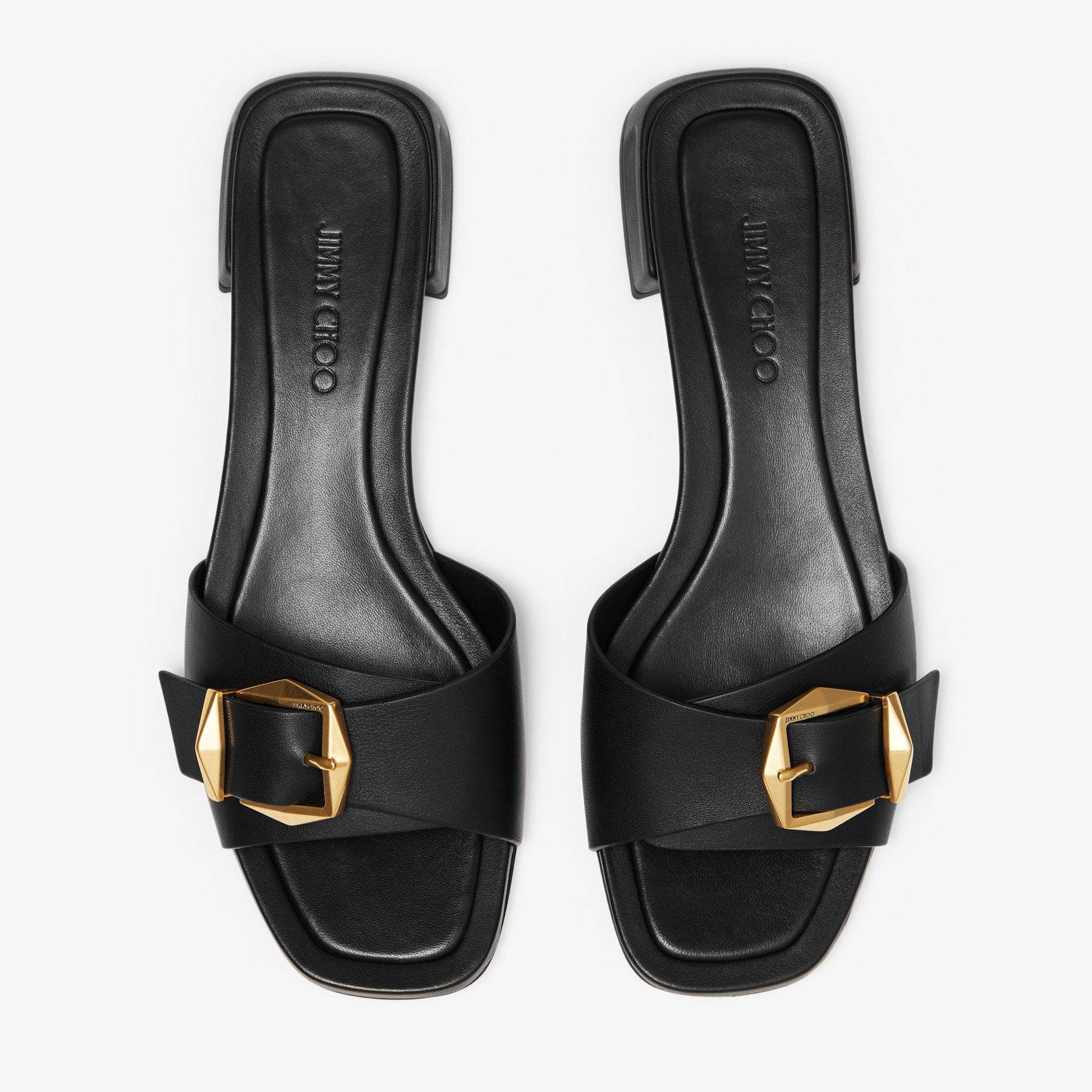 Sandales Hawke plates 20 en cuir - Black & Gold